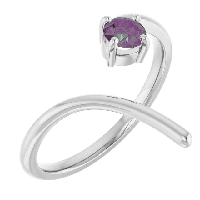 10K White 0.25ct Lab-Grown Negative Space Ring