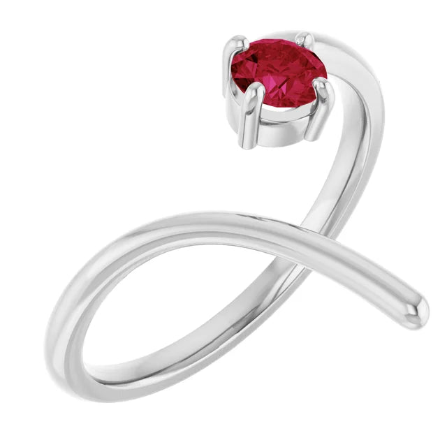 10K White 0.25ct Lab-Grown Negative Space Ring