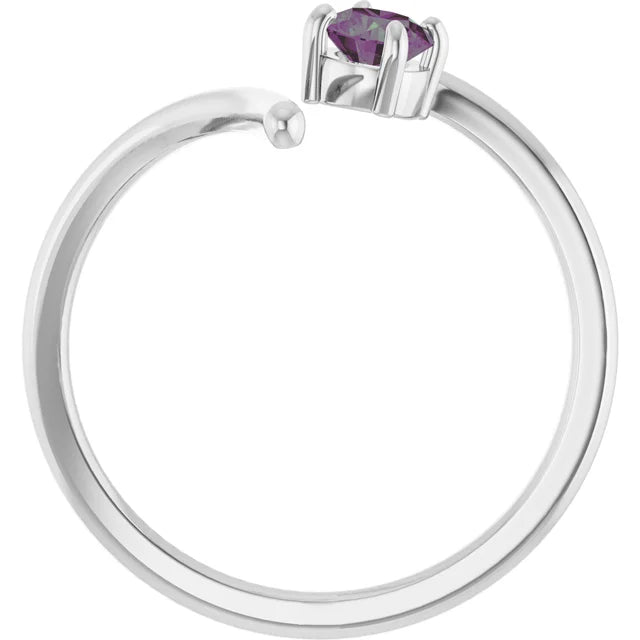 10K White 0.25ct Lab-Grown Negative Space Ring