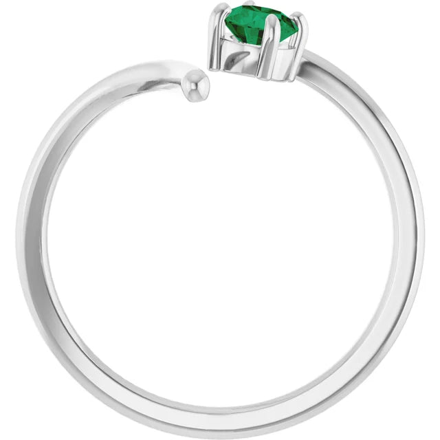 10K White 0.25ct Lab-Grown Negative Space Ring