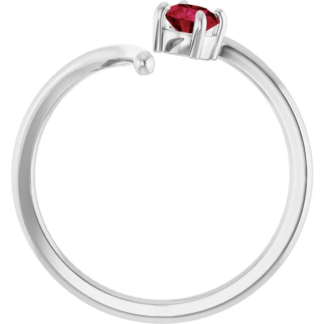 10K White 0.25ct Lab-Grown Negative Space Ring