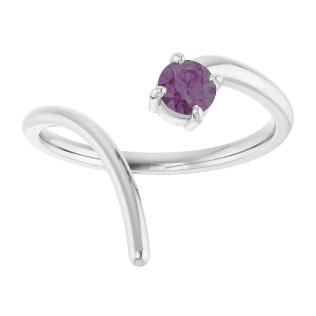 10K White 0.25ct Lab-Grown Negative Space Ring