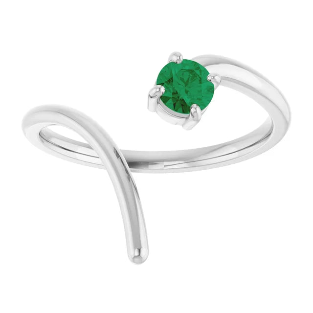 10K White 0.25ct Lab-Grown Negative Space Ring