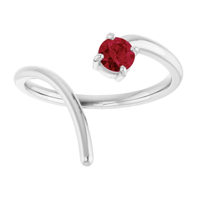 10K White 0.25ct Lab-Grown Negative Space Ring