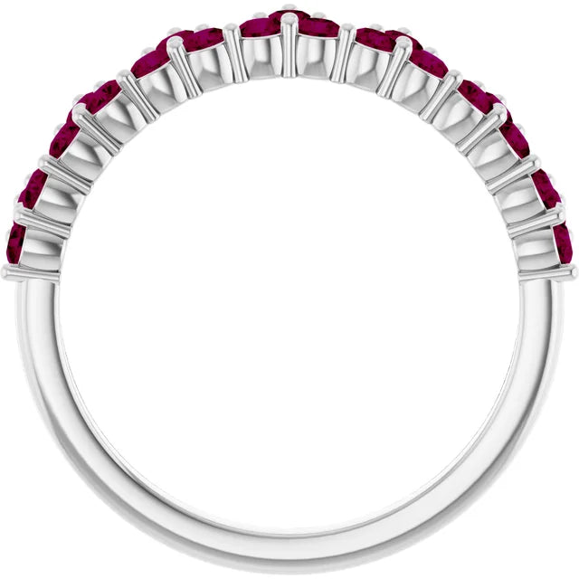 10K White Lab-Grown Blue Sapphire Crown Ring