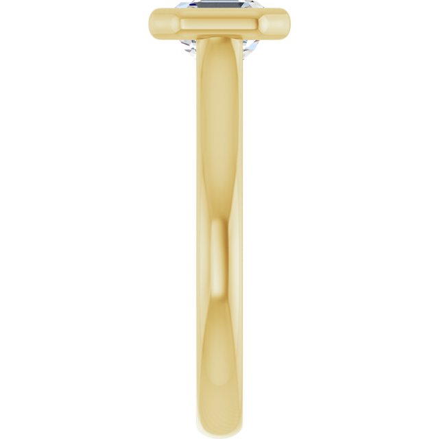 PARIS Bezel Set Solitaire Asscher Engagement Ring - 18K Yellow Gold - View 4