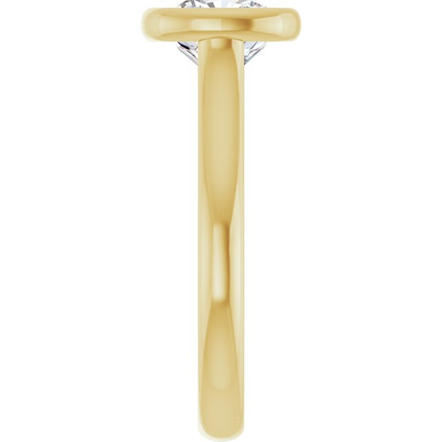 PARIS Bezel Set Solitaire Cushion Engagement Ring - 18K Yellow Gold - View 4