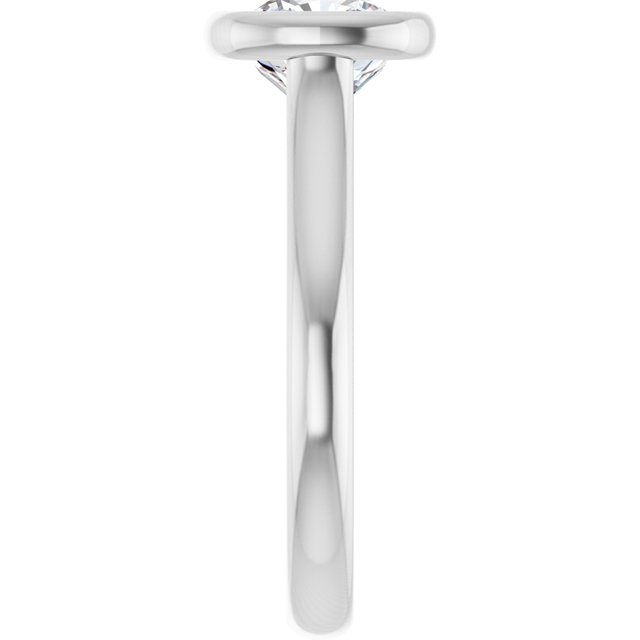 PARIS Bezel Set Solitaire Cushion Engagement Ring - Platinum - View 4