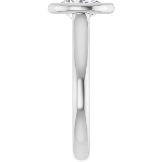 PARIS Bezel Set Solitaire Oval Engagement Ring - Platinum - View 4