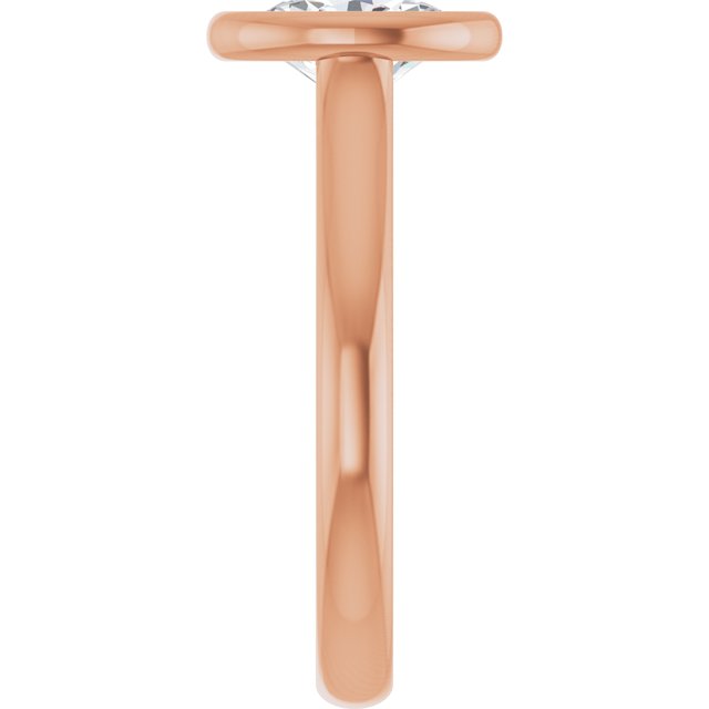 PARIS Bezel Set Solitaire Oval Engagement Ring - 18K Rose Gold - View 4
