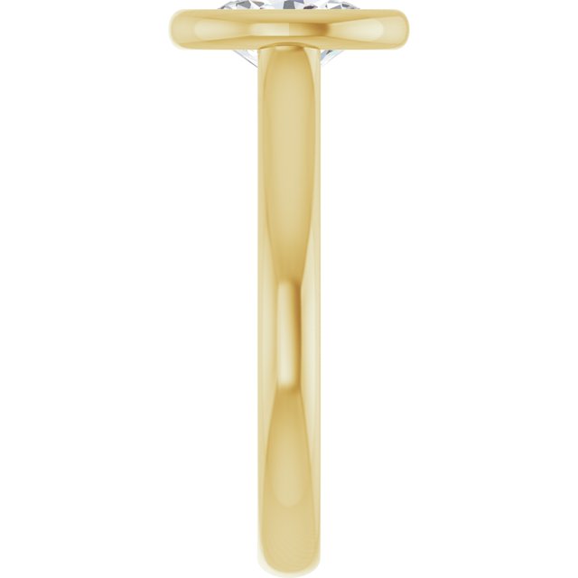 PARIS Bezel Set Solitaire Oval Engagement Ring - 18K Yellow Gold - View 4