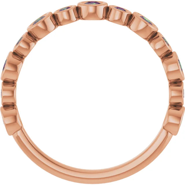 10K Rose 1/3 CTW Lab-Grown Diamond  Anniversary Band
