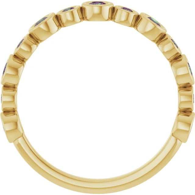 10K Rose 1/3 CTW Lab-Grown Diamond  Anniversary Band