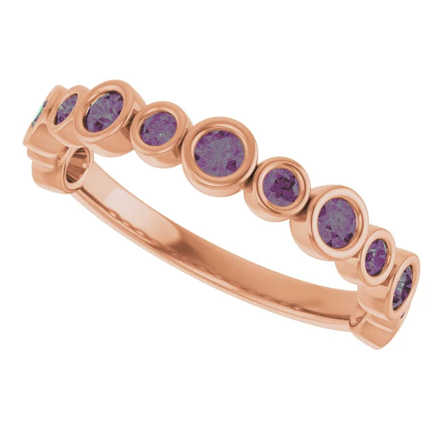 10K Rose 1/3 CTW Lab-Grown Diamond  Anniversary Band
