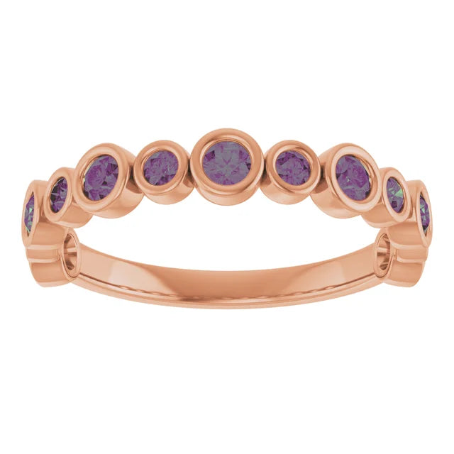 10K Rose 1/3 CTW Lab-Grown Diamond  Anniversary Band