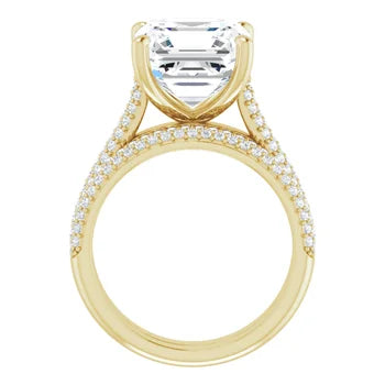 EMILY Solitaire Engagement Ring with Pave band