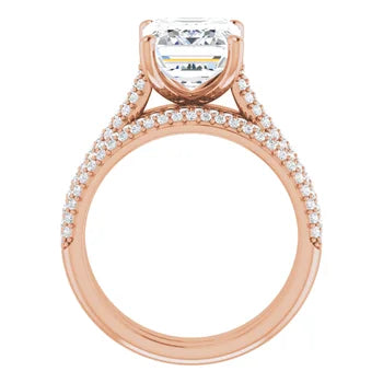 EMILY Solitaire Engagement Ring with Pave band
