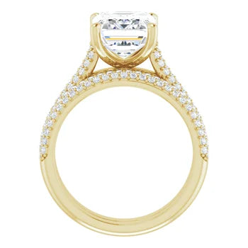 EMILY Solitaire Engagement Ring with Pave band