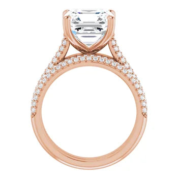 EMILY Solitaire Engagement Ring with Pave band