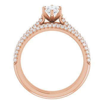EMILY Solitaire Engagement Ring with Pave band