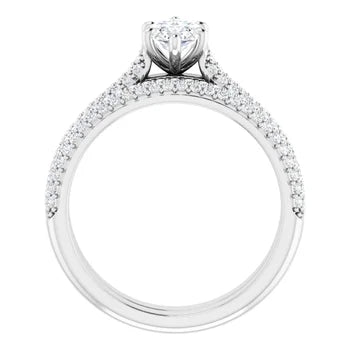 EMILY Solitaire Engagement Ring with Pave band