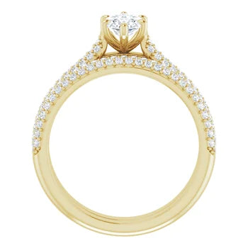 EMILY Solitaire Engagement Ring with Pave band