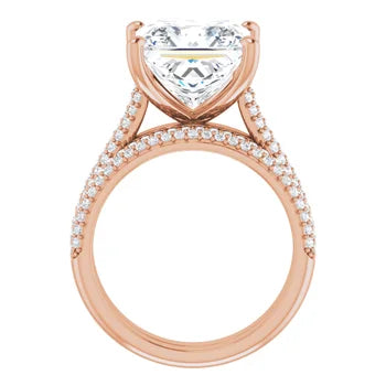EMILY Solitaire Engagement Ring with Pave band