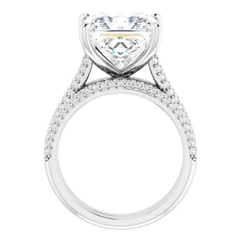 EMILY Solitaire Engagement Ring with Pave band