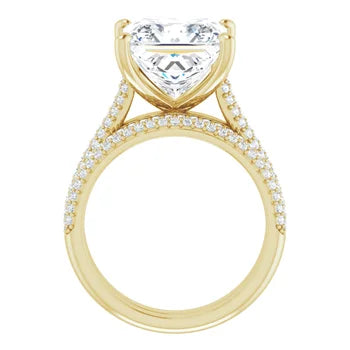 EMILY Solitaire Engagement Ring with Pave band