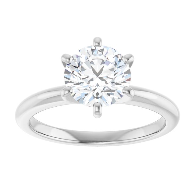 MICHEL Solitaire Round Engagement Ring with Knife Edge Band - Platinum - View 3