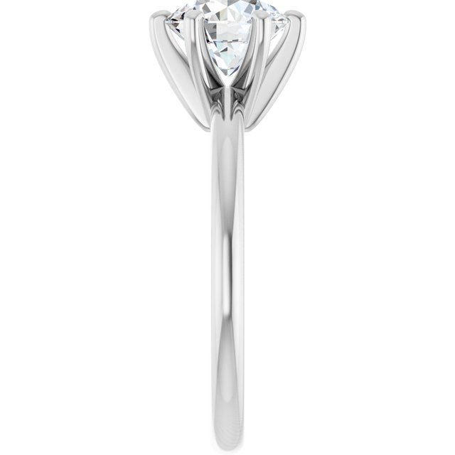 MICHEL Solitaire Round Engagement Ring with Knife Edge Band - Platinum - View 4