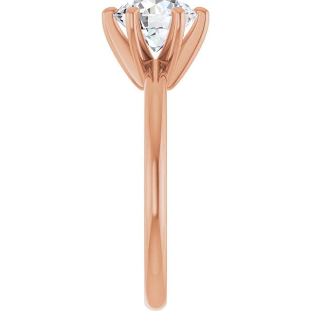 MICHEL Solitaire Round Engagement Ring with Knife Edge Band - 18K Rose Gold - View 4