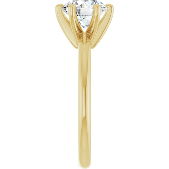 MICHEL Solitaire Round Engagement Ring with Knife Edge Band - 18K Yellow Gold - View 4