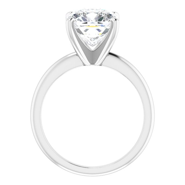 MICHEL Solitaire Cushion Engagement Ring with Knife Edge Band - Platinum - View 2