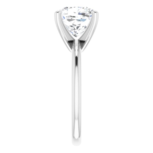 MICHEL Solitaire Cushion Engagement Ring with Knife Edge Band - Platinum - View 4