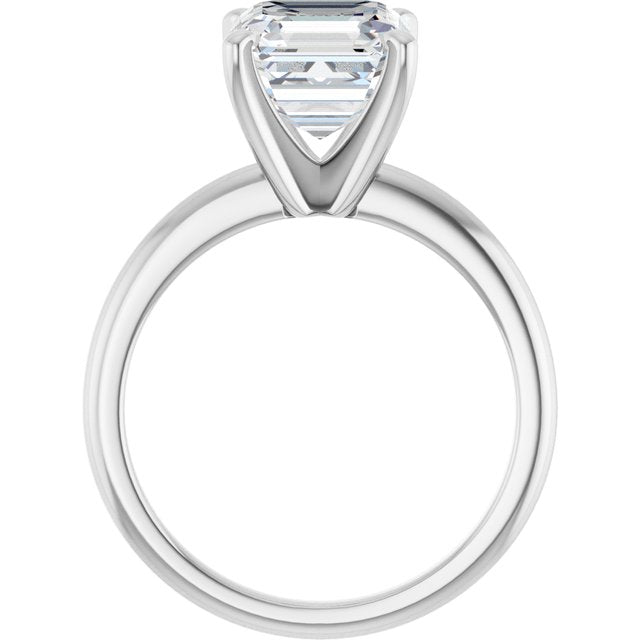 MICHEL Solitaire Asscher Engagement Ring with Knife Edge Band - Platinum - View 2