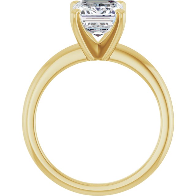 MICHEL Solitaire Emerald Engagement Ring with Knife Edge Band - 18K Yellow Gold - View 2