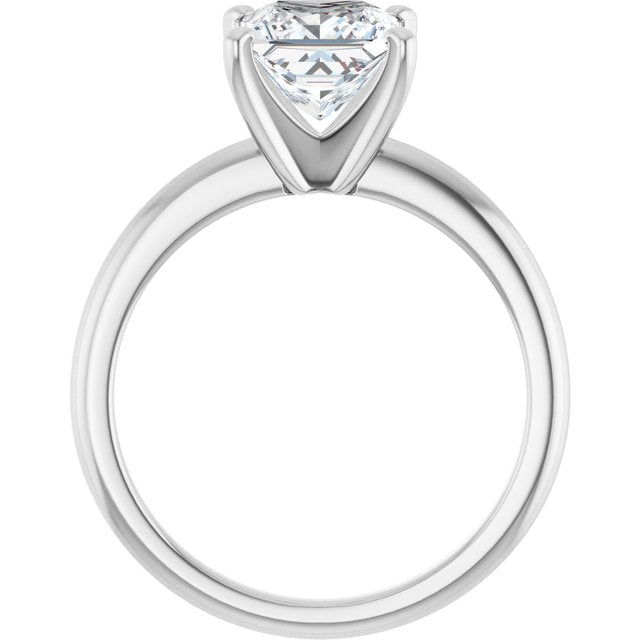 MICHEL Solitaire Square Engagement Ring with Knife Edge Band - Platinum - View 2