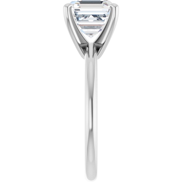 MICHEL Solitaire Asscher Engagement Ring with Knife Edge Band - Platinum - View 4