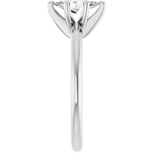 MICHEL Solitaire Marquise Engagement Ring with Knife Edge Band - Platinum - View 4