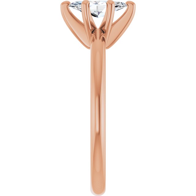 MICHEL Solitaire Marquise Engagement Ring with Knife Edge Band - 18K Rose Gold - View 4