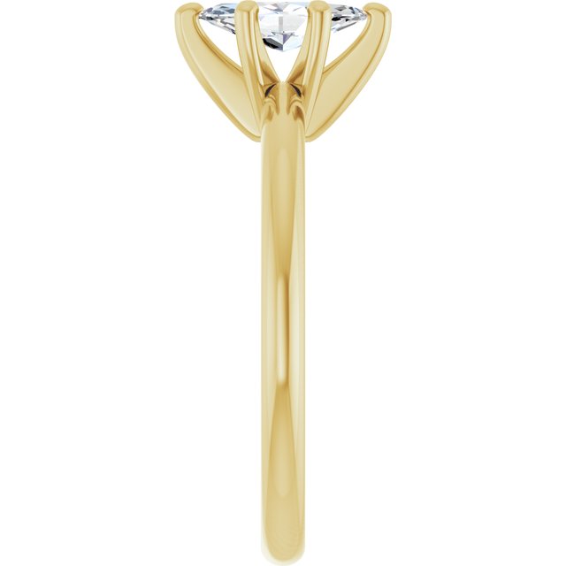 MICHEL Solitaire Marquise Engagement Ring with Knife Edge Band - 18K Yellow Gold - View 4
