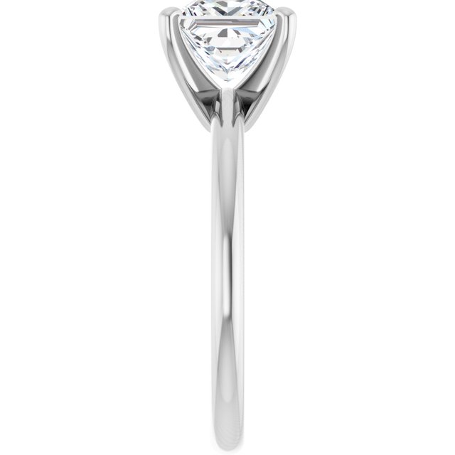 MICHEL Solitaire Square Engagement Ring with Knife Edge Band - Platinum - View 4