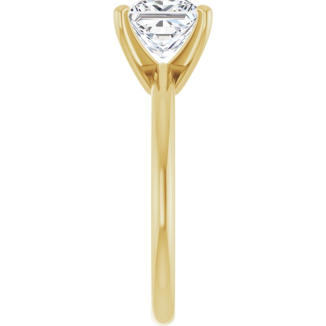 MICHEL Solitaire Square Engagement Ring with Knife Edge Band - 18K Yellow Gold - View 4