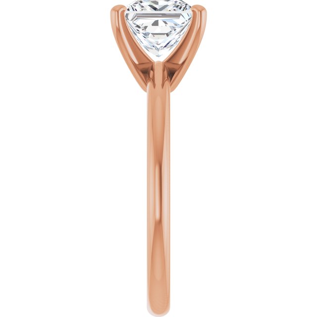 MICHEL Solitaire Square Engagement Ring with Knife Edge Band - 18K Rose Gold - View 4