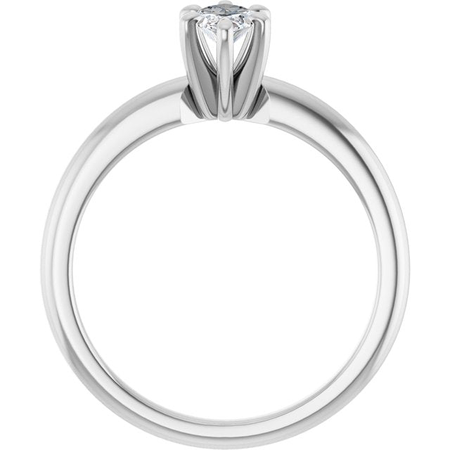 MICHEL Solitaire Marquise Engagement Ring with Knife Edge Band - Platinum - View 2