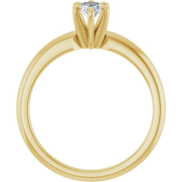 MICHEL Solitaire Marquise Engagement Ring with Knife Edge Band - 18K Yellow Gold - View 2