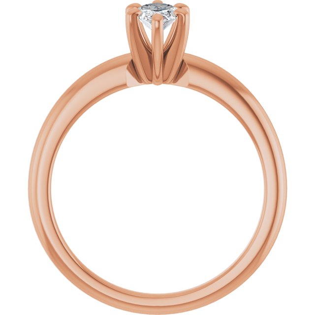 MICHEL Solitaire Marquise Engagement Ring with Knife Edge Band - 18K Rose Gold - View 2