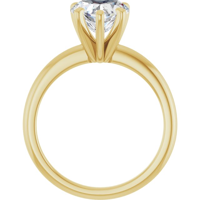 MICHEL Solitaire Heart Engagement Ring with Knife Edge Band - 18K Yellow Gold - View 2