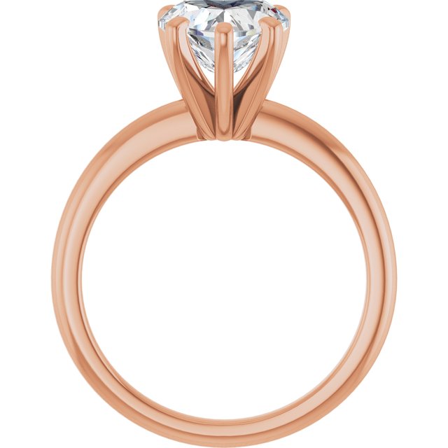 MICHEL Solitaire Heart Engagement Ring with Knife Edge Band - 18K Rose Gold - View 2